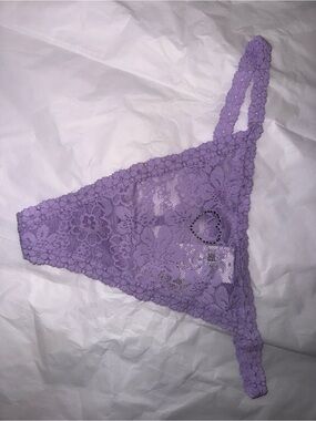 Victoria's Secret Lavender Lace Triangle Thong